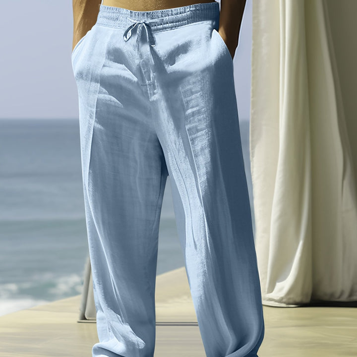 Herren Leinenhose | Weite Passform | Kordelzug | Sommer