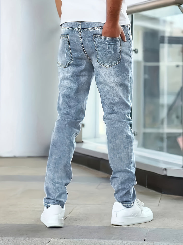 Herren Casual Jeans | Mittlere Dehnung & Klassisches Design | Denim-Hose