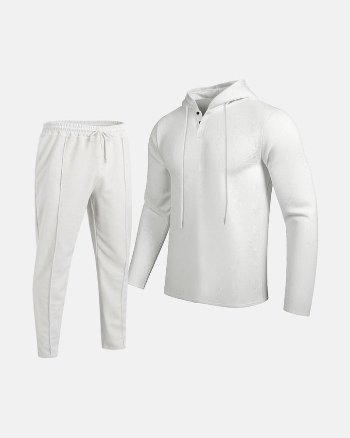 Herren Zweiteiliges Set | Kapuzen-Sweatshirt & Kordelzug-Hose | Lässig & Bequem | Frühling
