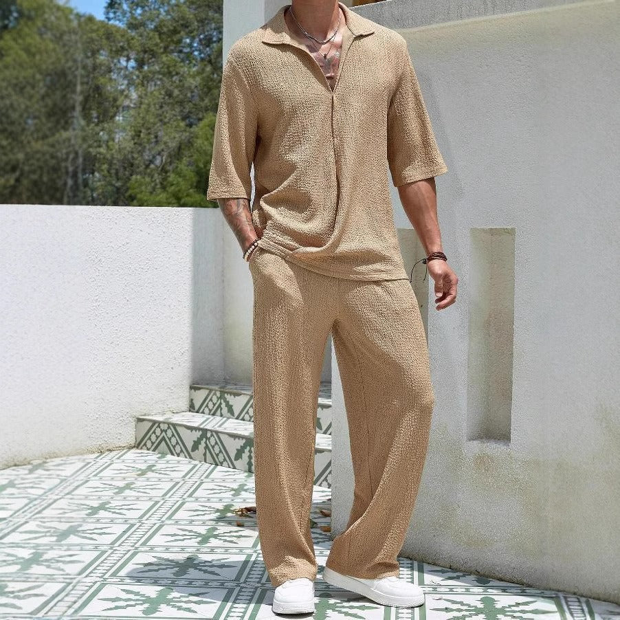 Herren Set | Oversized | Mit Knopfleiste | Sommer