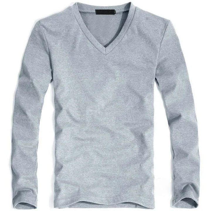 Herren Langarmshirt | Slimfit | V-Ausschnitt | Sommer