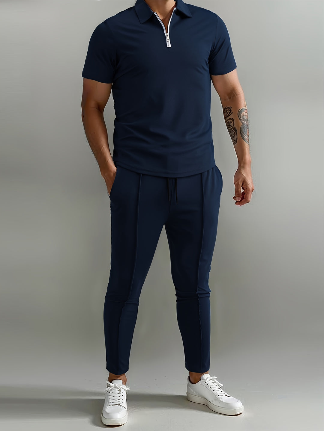 Herren Set | Slimfit | Mit Reißverschluss | Sommer Mono