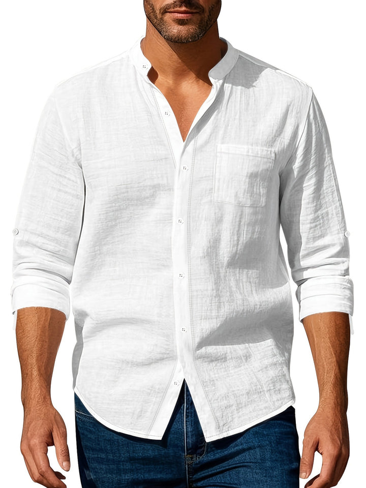 Herren Hemd | Straight | Stehkragen | Sommer