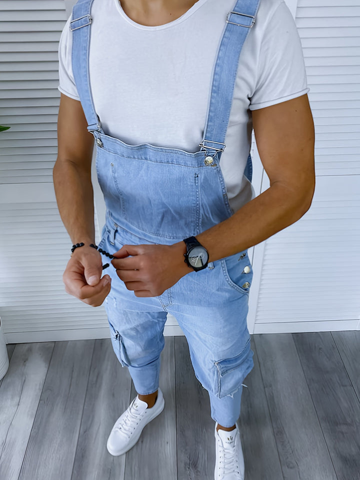 Herren Latzhose | Slimfit | Mit Knöpfen | Sommer