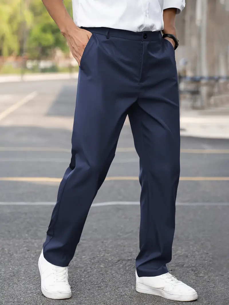 Herren Stoffhose | Slimfit Urban | Mit Knopfverschluss | Büro Frühling