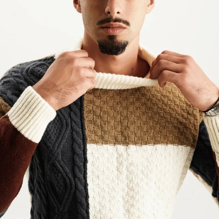 Pullover Herren | Strickpullover Herren Modern | Warmer Rollkragen Stil