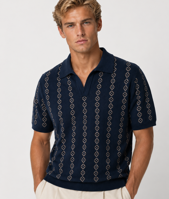 Herren Poloshirt | Gerade Passform | Strukturmuster | Sommer