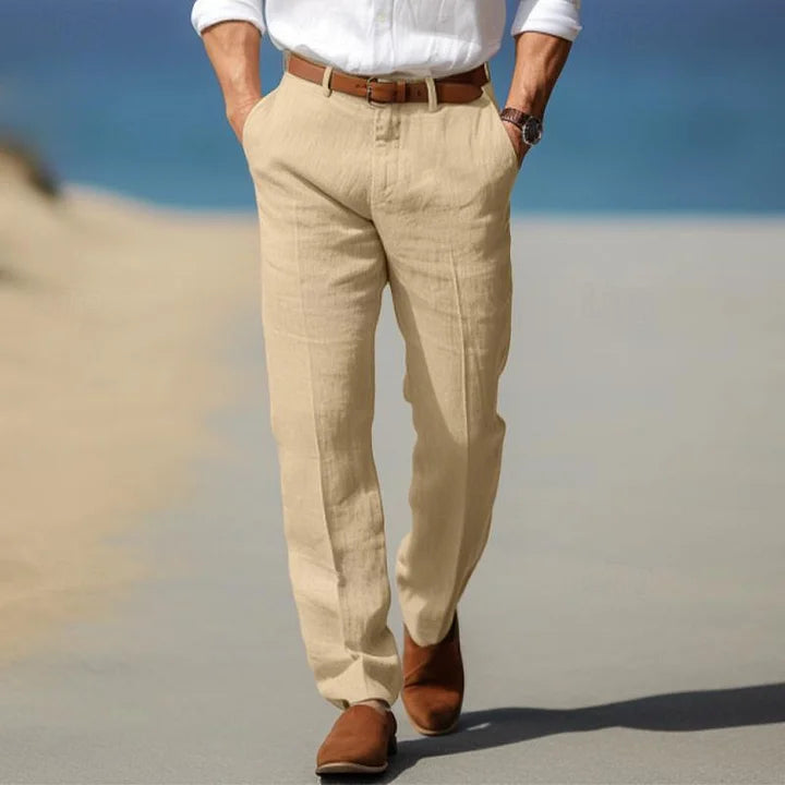 Herren Stoffhose | Gerade Passform | Mit Knopfverschluss | Sommer