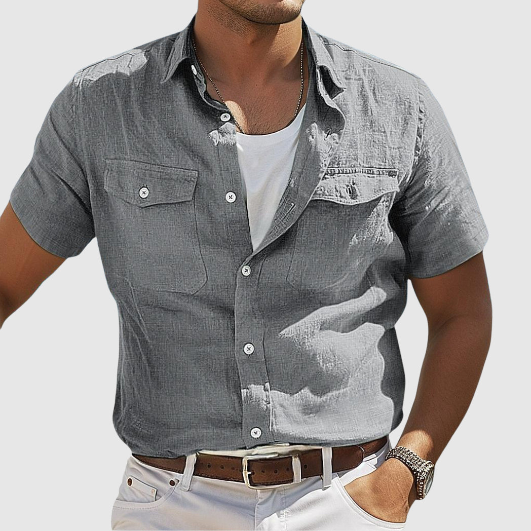 Herren Hemd | Gerade Passform | Mit Knopfleiste | Sommer