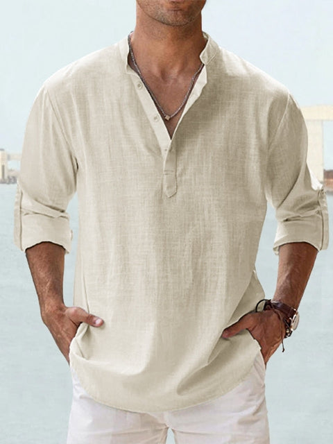 Herren Henley-Hemd | Gerade Passform | Mit Knopfleiste | Sommer