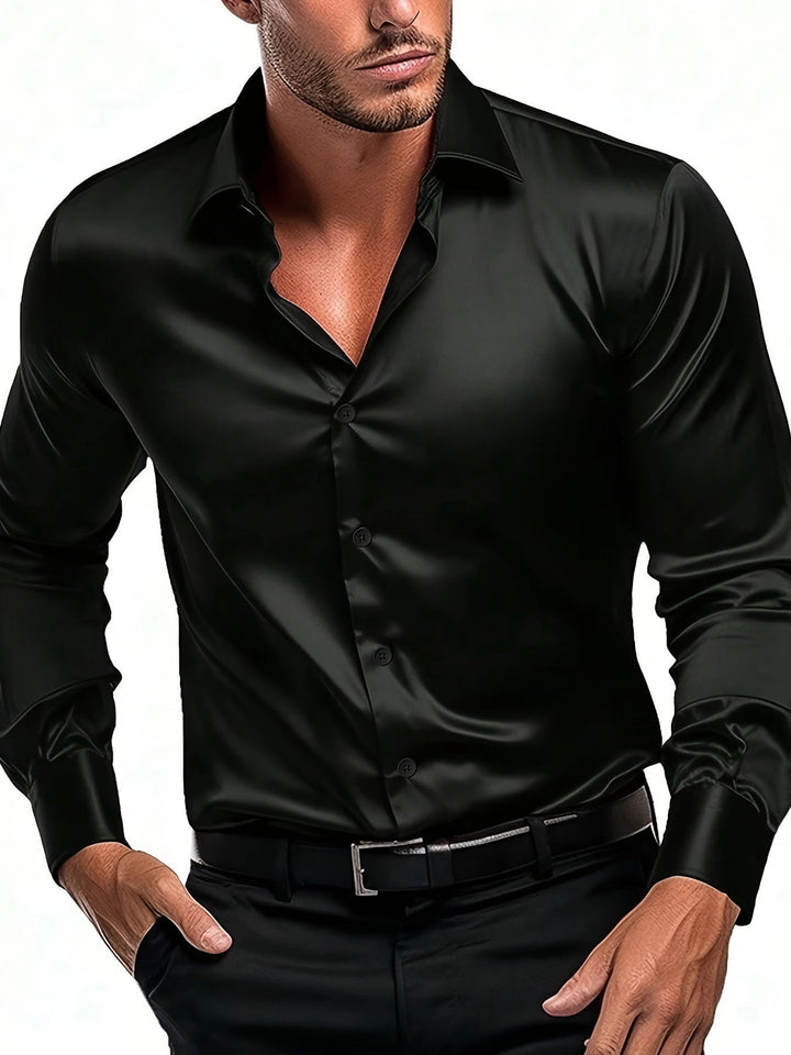 Herren Hemd | Slimfit | Satinoptik | Sommer