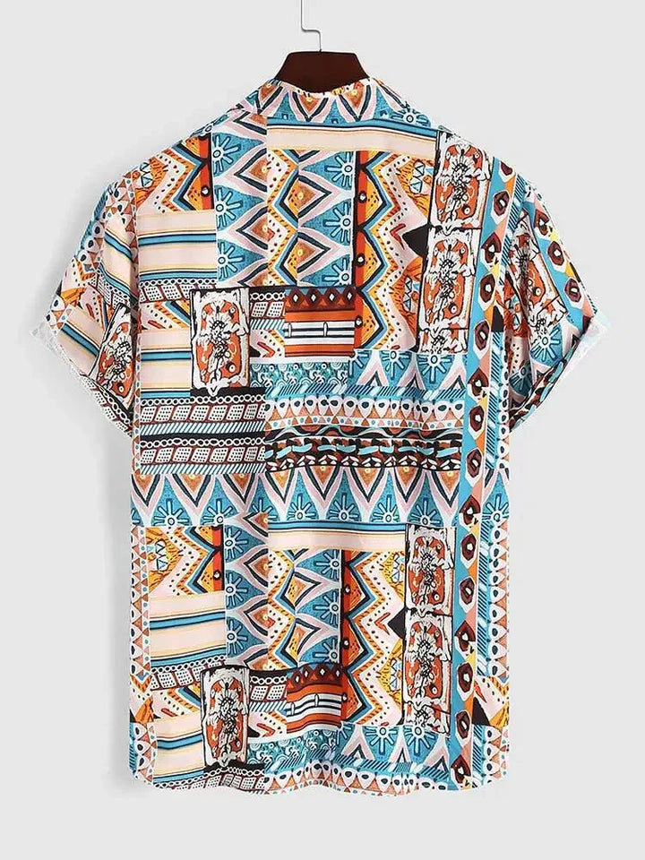 Herren Hemd | Oversized | Kurzarm | Sommer Tribal