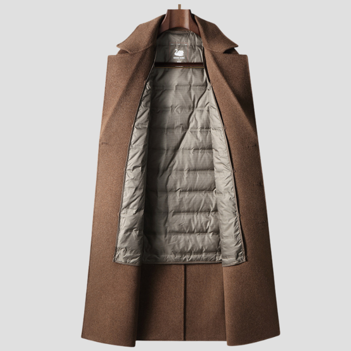 Winterjacke Herren | Langer Zweireiher Mantel | Jacke Herren Klassisch