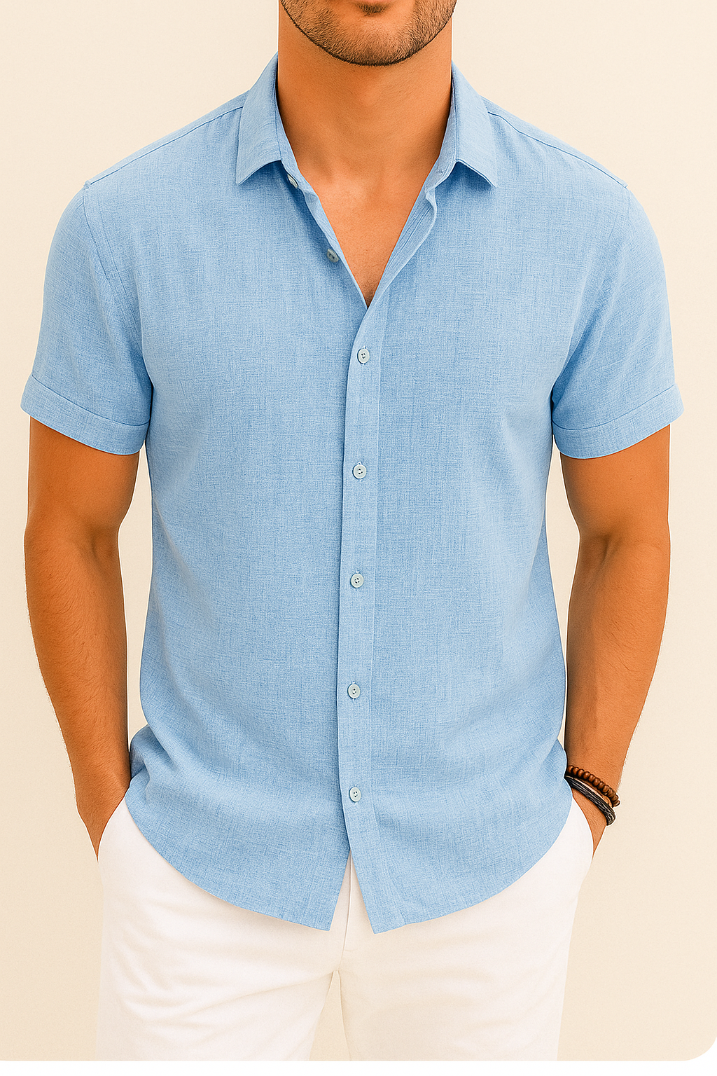 Herren Hemd | Elegant | Kurzarm Knopfleiste | Sommer