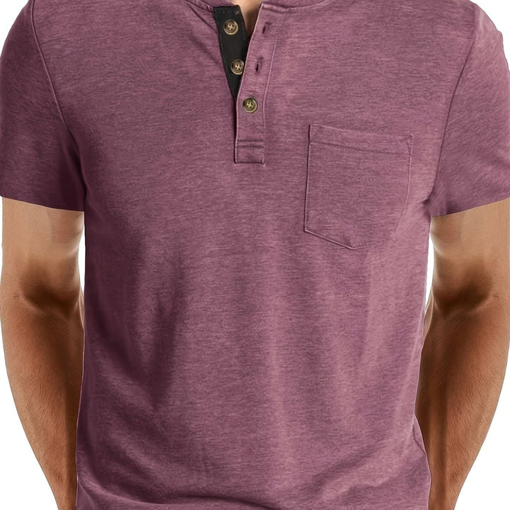 Herren T-Shirt | Slim Fit | Knopfleiste | Sommer