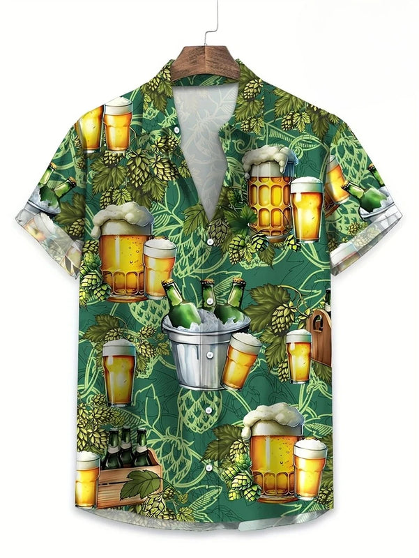 Herren Shirt | Vintage Druck | Knopfverschluss | Sommer