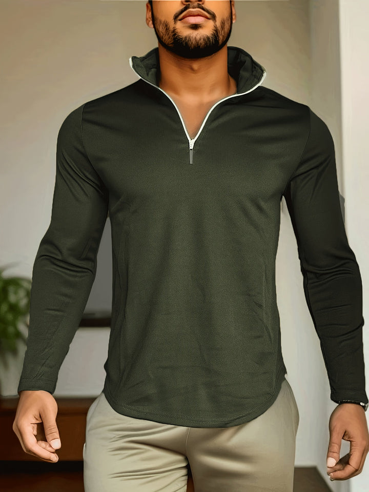 Herren 2-teilig Outfits | Viertel Reißverschluss Pullover & Jogginghose Set | Für Outdoor & Sport