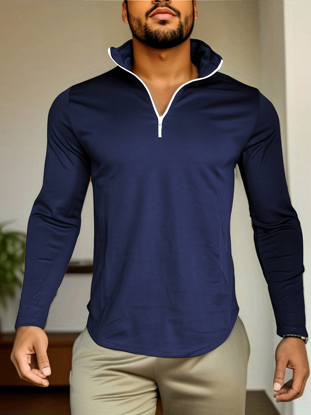 Herren 2-teilig Outfits | Viertel Reißverschluss Pullover & Jogginghose Set | Für Outdoor & Sport