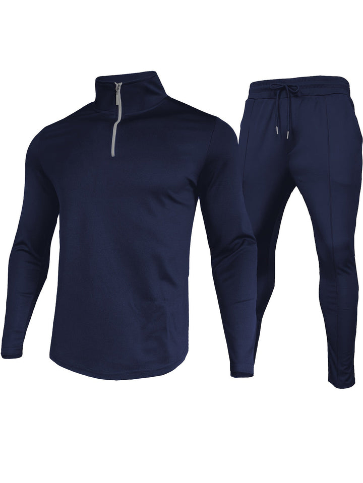 Herren 2-teilig Outfits | Viertel Reißverschluss Pullover & Jogginghose Set | Für Outdoor & Sport