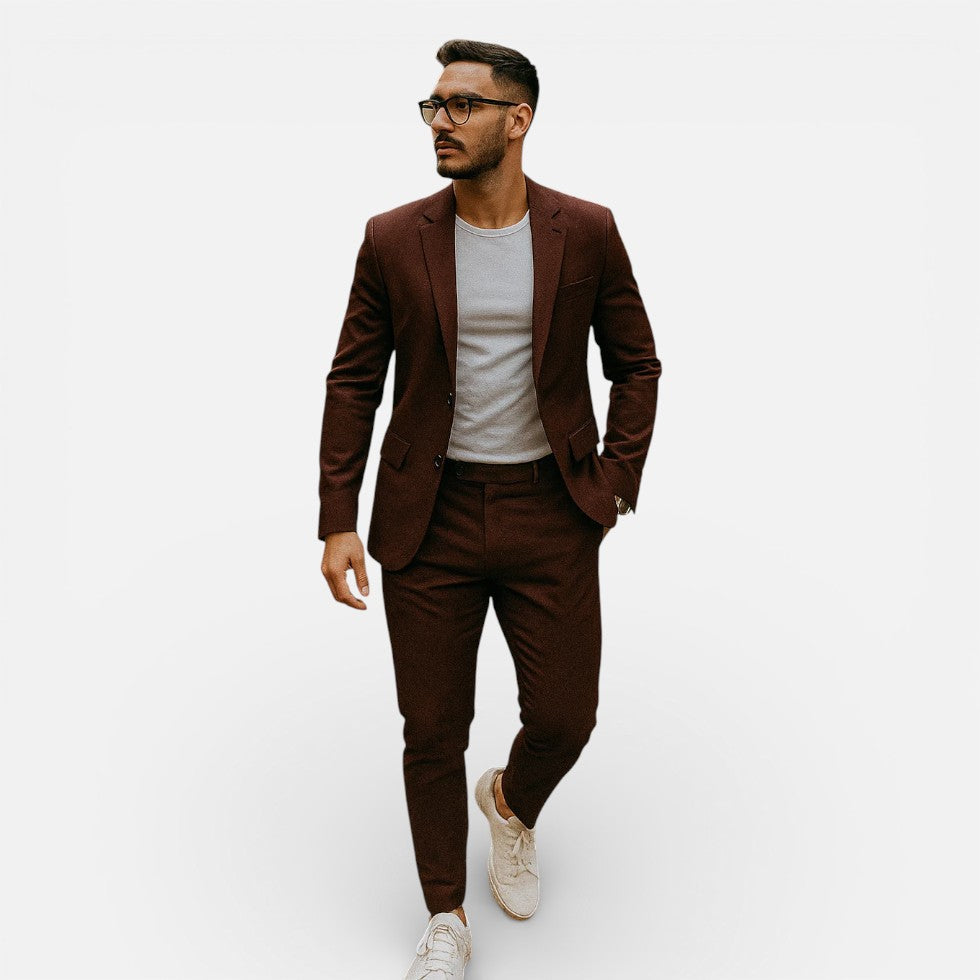 Herren Anzug schmale Passform - Zeitlos elegant - Burgunder
