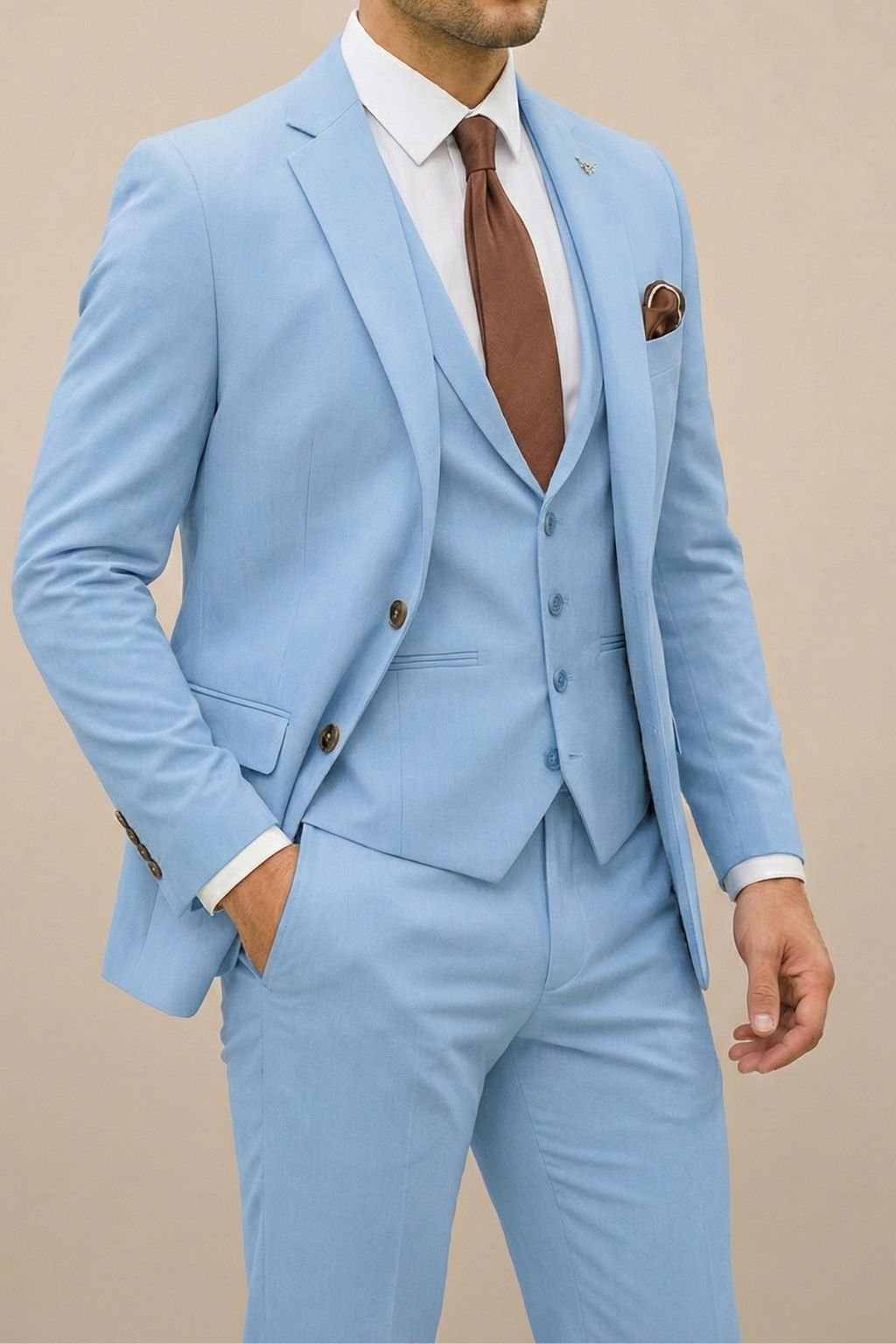 Herren Anzug Woven Fabric Notch Lapel Slim Fit – Hochzeit