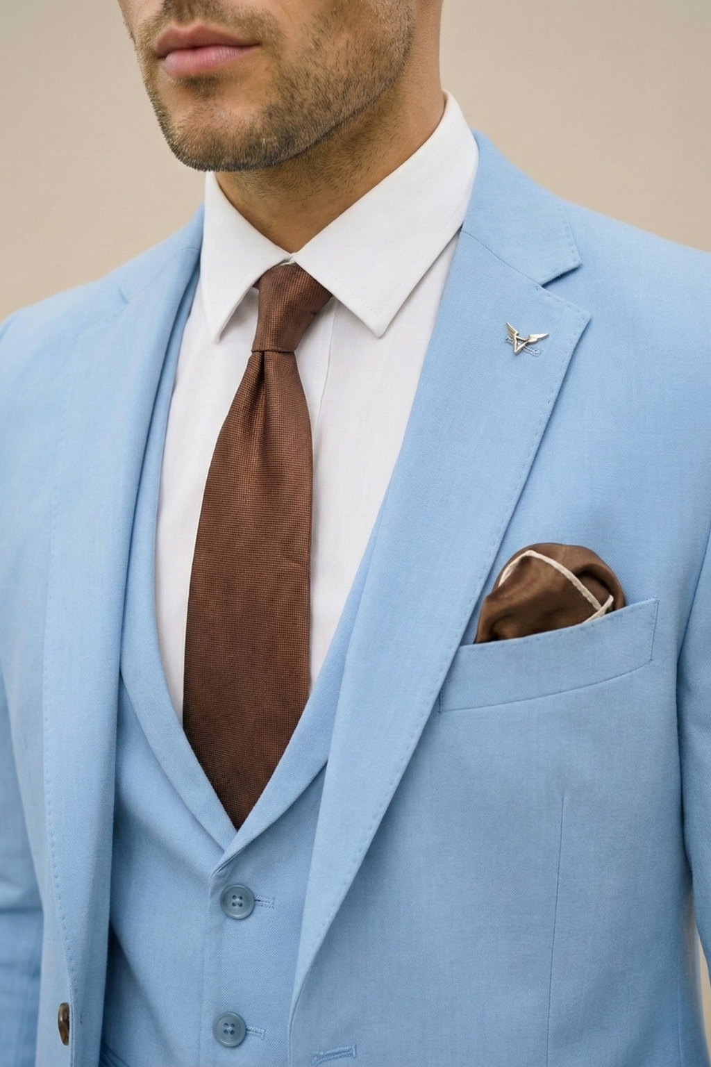 Herren Anzug Woven Fabric Notch Lapel Slim Fit – Hochzeit