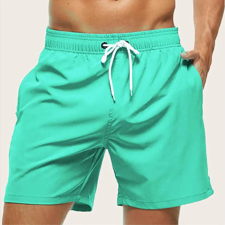 Herren Badeshorts - Lässige Poolshorts in Schwarz - Hellgrün