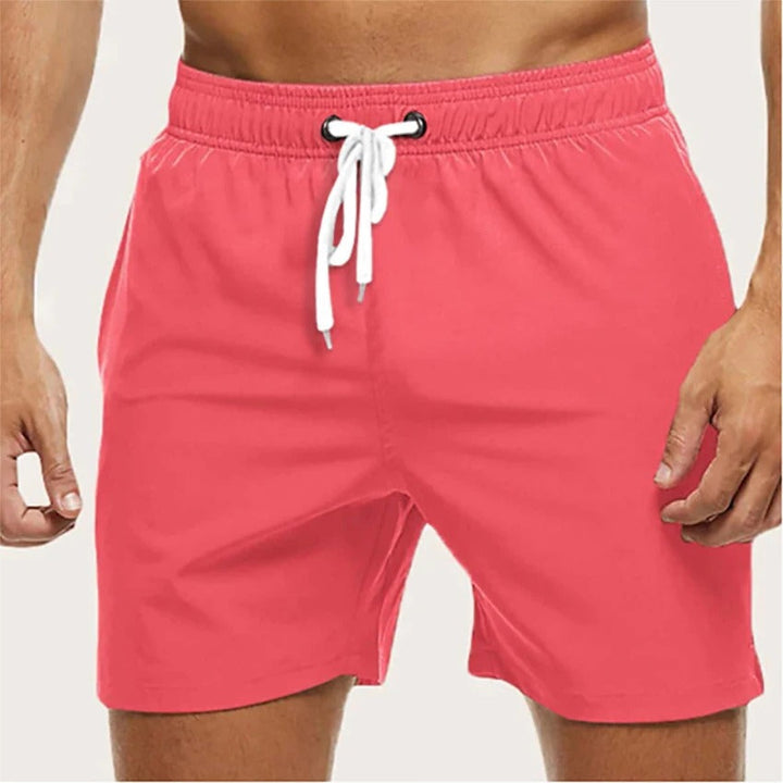 Herren Badeshorts - Lässige Poolshorts in Schwarz - Rosa