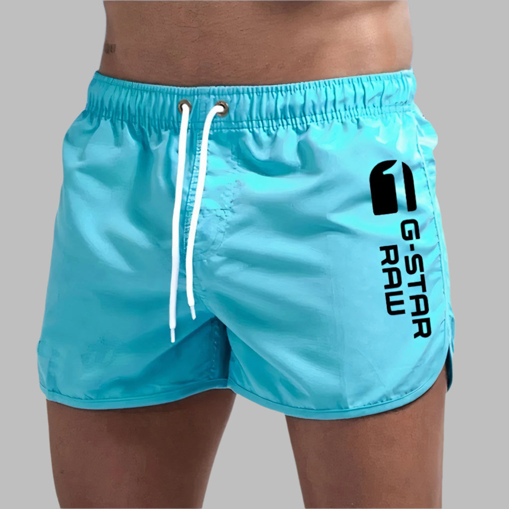 Herren Badeshorts Schnelltrocknend - Klassischer Schnitt - Blau