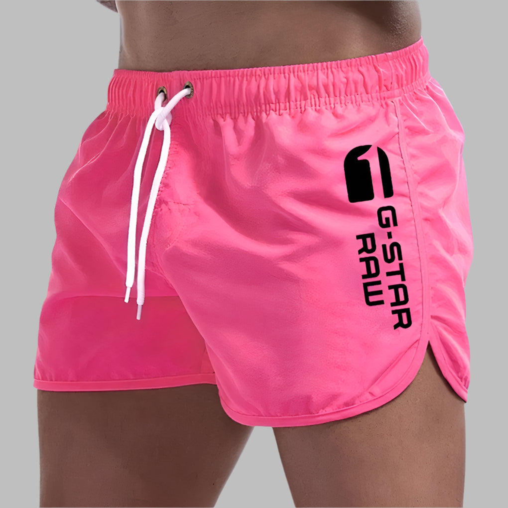 Herren Badeshorts Schnelltrocknend - Klassischer Schnitt - Rosa