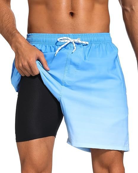 Herren Badeshorts Sommer - Klassisches Design - Himmelblau