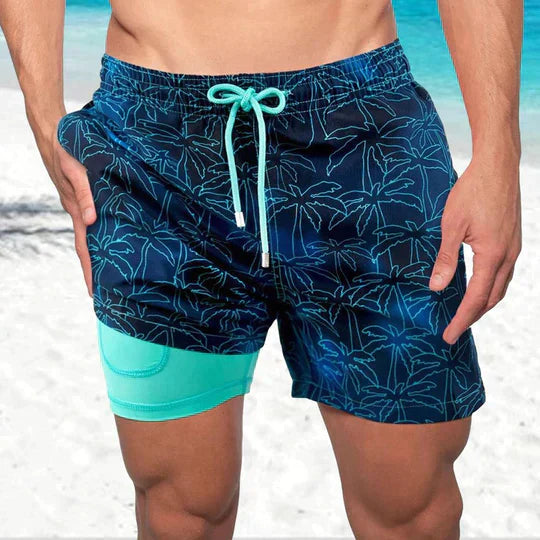 Herren Badeshorts Sommer - Klassisches Design - Marineblau