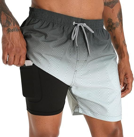 Herren Badeshorts Sommer - Klassisches Design - Weiß