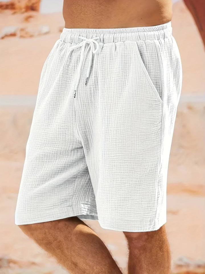 Herren Badeshorts Sommer - Schnelltrocknend Blau - Weiß