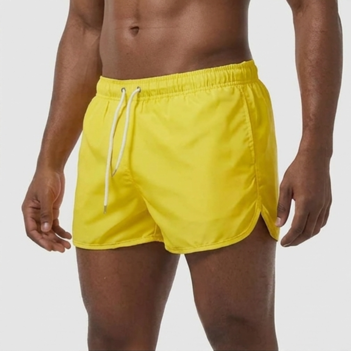 Herren Badeshorts Unifarben - Klassischer Sommerstil - Gelb