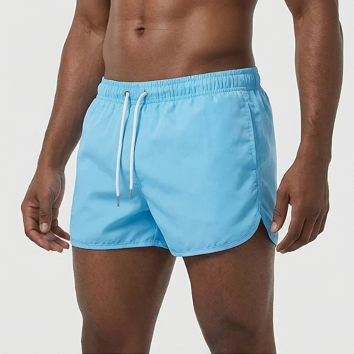 Herren Badeshorts Unifarben - Klassischer Sommerstil - Hellblau