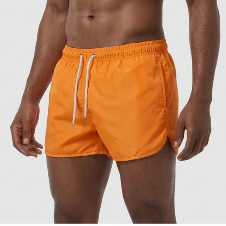 Herren Badeshorts Unifarben - Klassischer Sommerstil - Orange