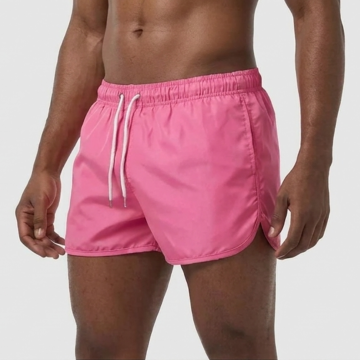 Herren Badeshorts Unifarben - Klassischer Sommerstil - Rosa