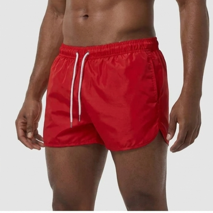 Herren Badeshorts Unifarben - Klassischer Sommerstil - Rot