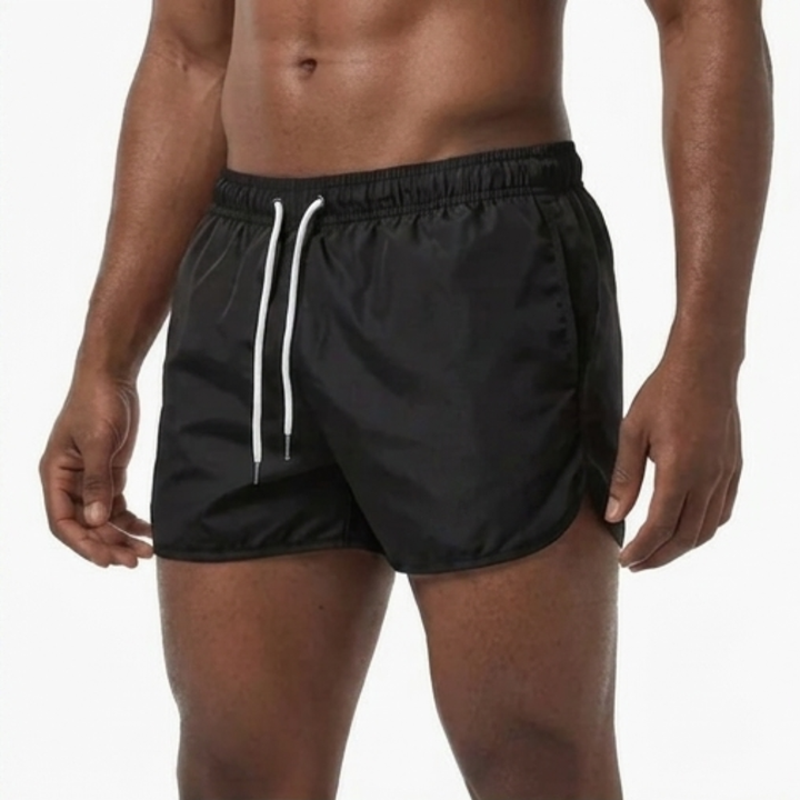 Herren Badeshorts Unifarben - Klassischer Sommerstil - Schwarz