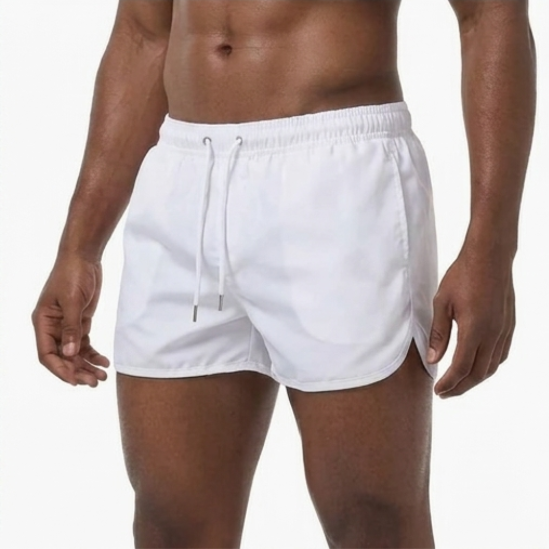 Herren Badeshorts Unifarben - Klassischer Sommerstil - Weiß