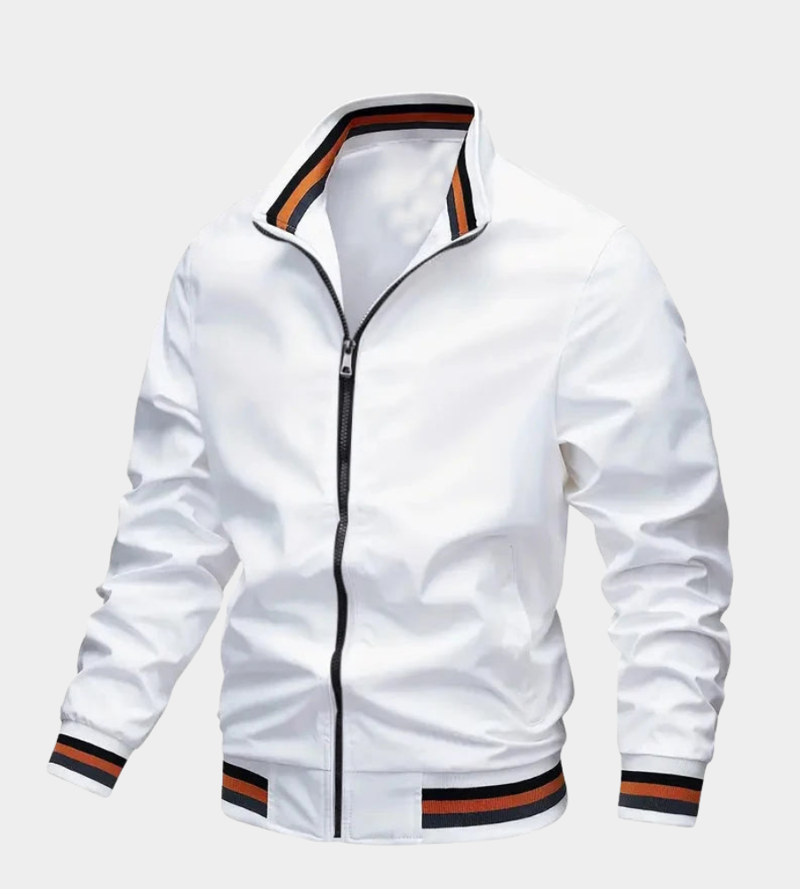 Herren Bomberjacke mit Steppung - Klassisches Design - Weiß