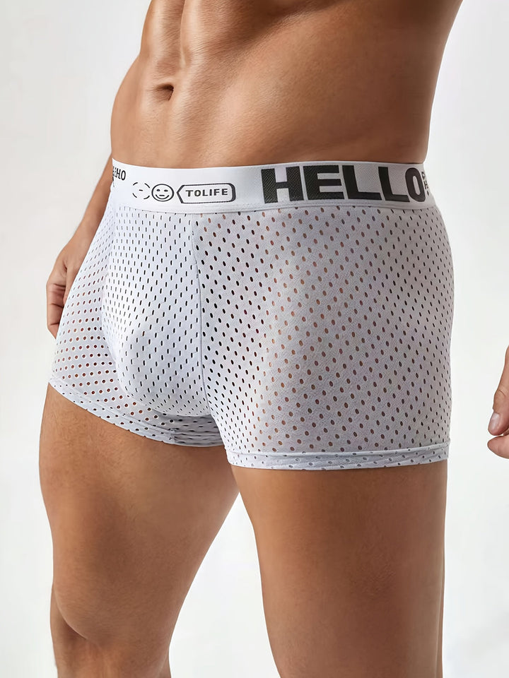 Herren Boxershorts | 10er-Pack Mesh-Design | Sehr Atmungsaktiv & Bequem | Einfarbig