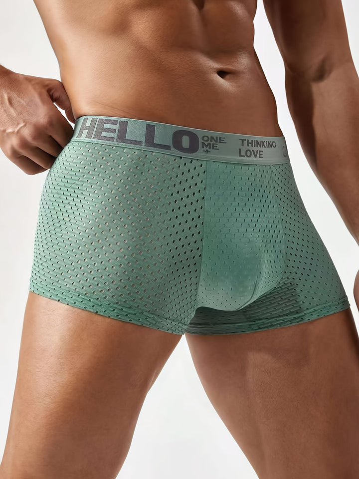Herren Boxershorts | 10er-Pack Mesh-Design | Sehr Atmungsaktiv & Bequem | Einfarbig