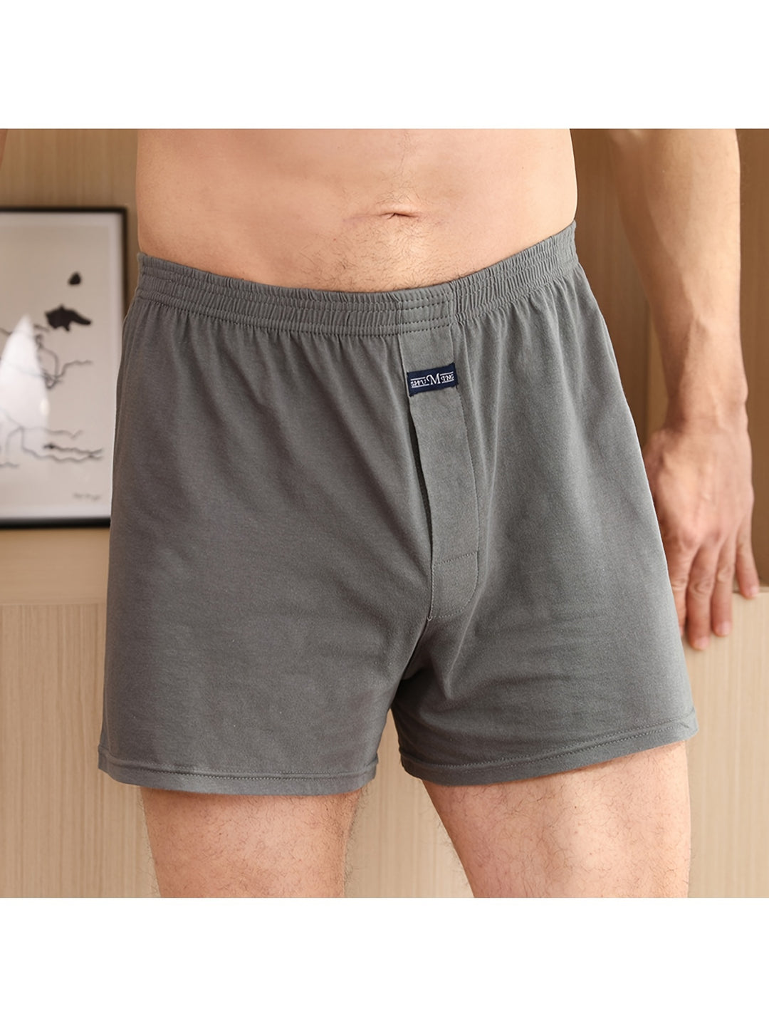 Herren Boxershorts | Lässig & Bequem | Trendiges Einfarbiges Design | Baumwolle | 5 Stück