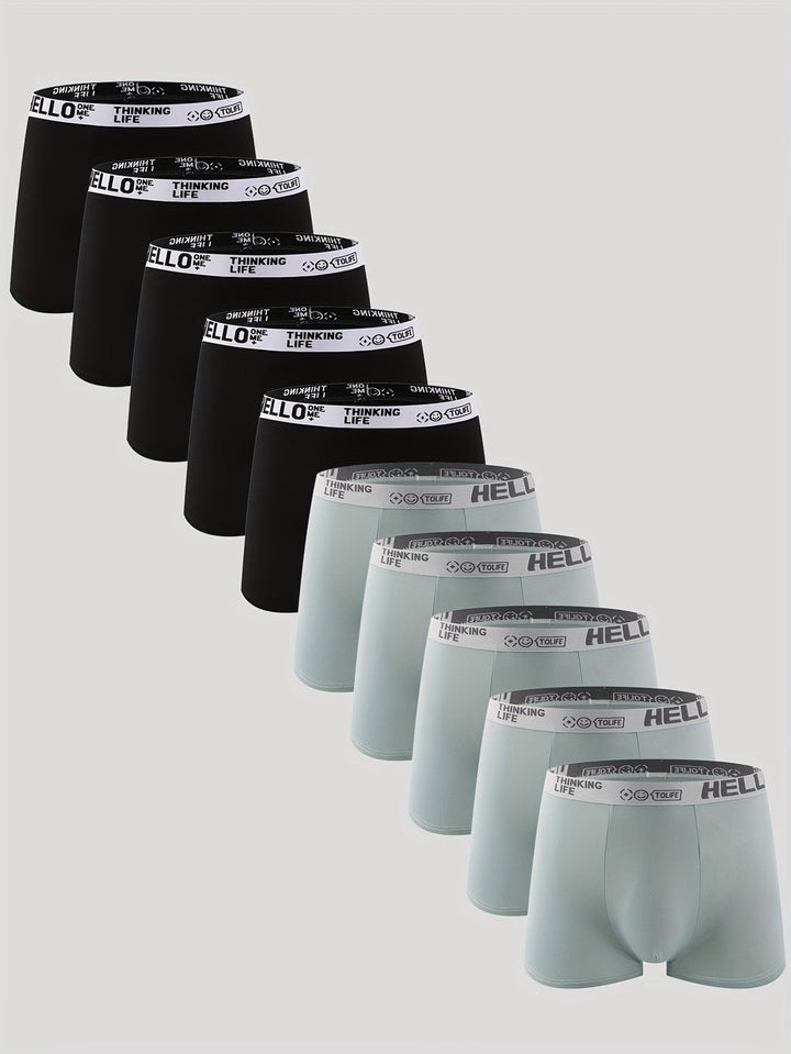 Herren Boxershorts | Schnell trocknend & Elastisch | Polyester | 10 Stück