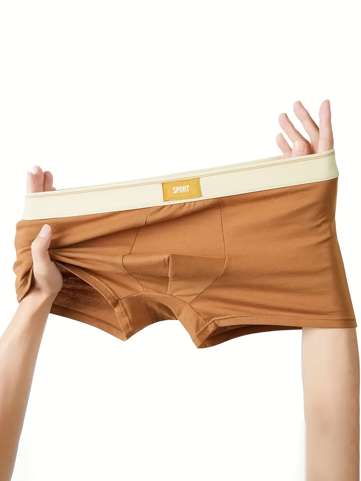 Herren Boxershorts | Set von 3 | Atmungsaktives Polyester mit Stretch | Einfarbig & Komfort Fit