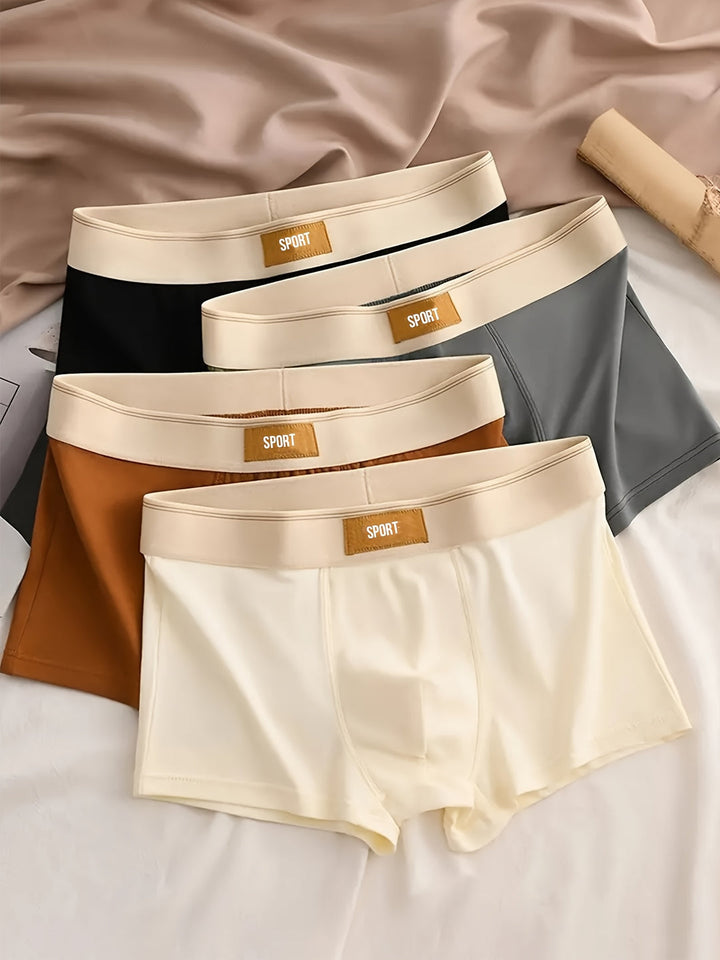 Herren Boxershorts | Set von 3 | Atmungsaktives Polyester mit Stretch | Einfarbig & Komfort Fit