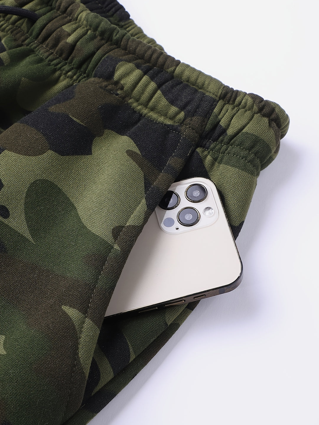 Herren Camouflage Hoodie und Sportanzug | Strick-Polyester | Lange Ärmel | Kordelzug Taille