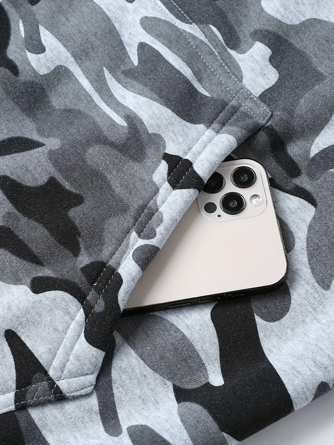 Herren Camouflage Hoodie und Sportanzug | Strick-Polyester | Lange Ärmel | Kordelzug Taille